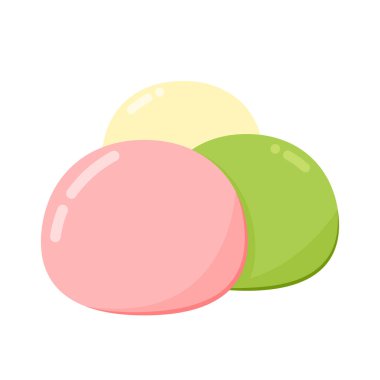 Mochi vektörü. Beyaz arkaplanda Mochi.