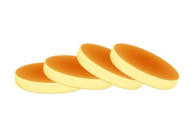 Sufle krep vektörü. Sufle gözlemesi tatlıdır. Beyaz arkaplanda sufle krepleri.