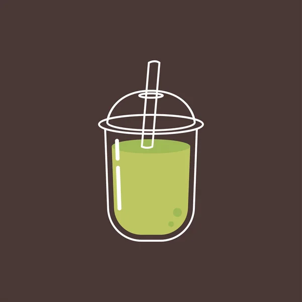 Taza Vector Copa Matcha Fondo Blanco Símbolo — Vector de stock