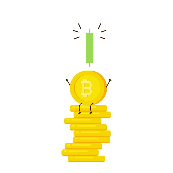 Bitcoin Vector Caracteres Diseño Personaje Moneda Bitcoin Vector — Vector de stock