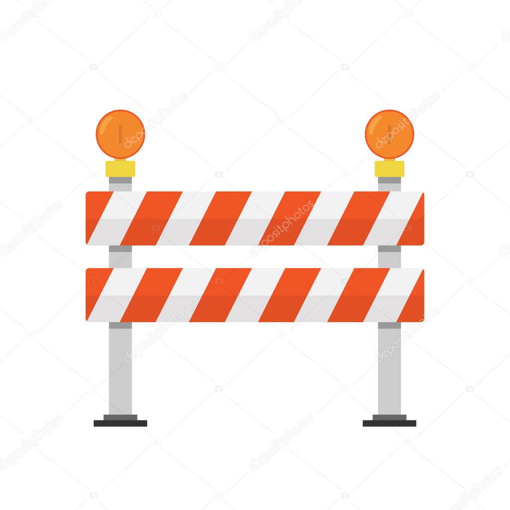 Road barriers, Under construction vector isolated on white background, vector illustration.