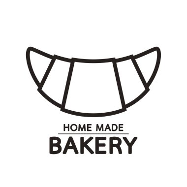 Kruvasan logo vektörü. Fırın logosu tasarımı.