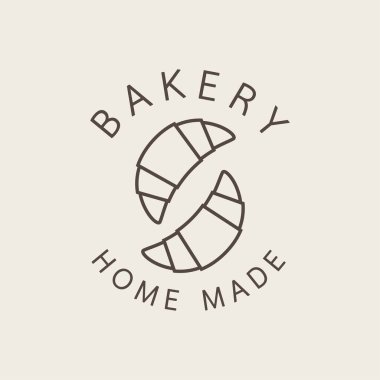 Kruvasan logo vektörü. Fırın logosu tasarımı.