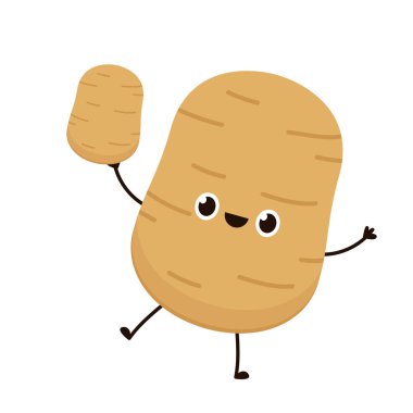 Patates karakter tasarımı. Patates vektörü. Beyaz arkaplanda patates.