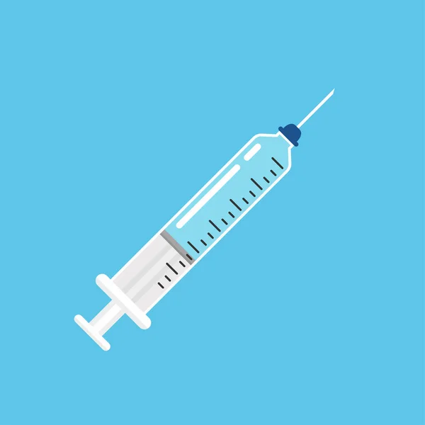 Syringe Vector Syringe Blue Background — Stock Vector