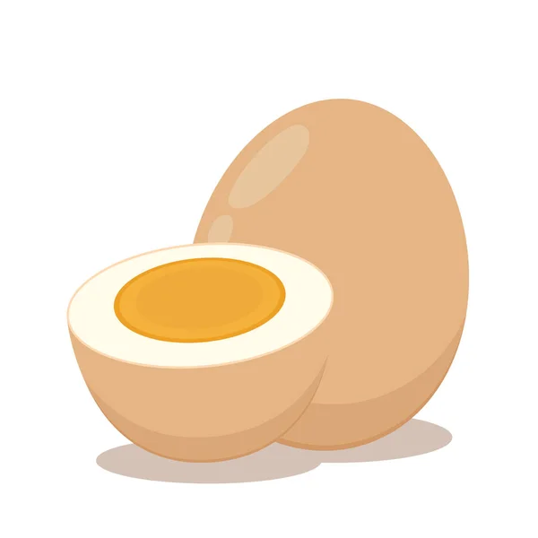 Boiled Egg Vector Egg Vector White Background — Stock Vector