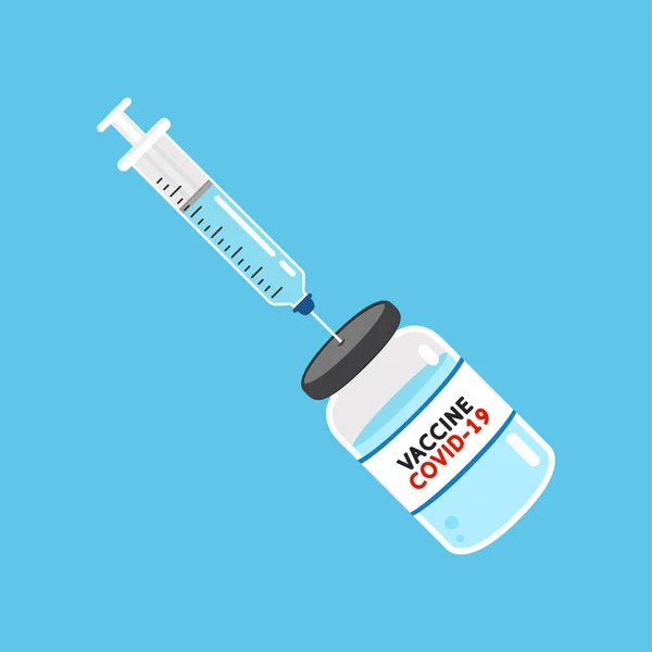 Impfstoff Covid Vektor Spritze Und Impfstoff Vektor Impfvirus Covid — Stockvektor