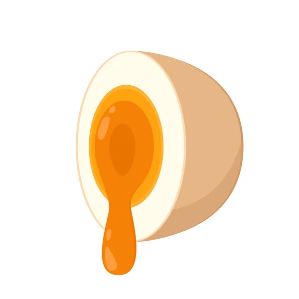 Telur Rebus Lembut Telur Rebus Pada Latar Belakang Putih - Stok Vektor