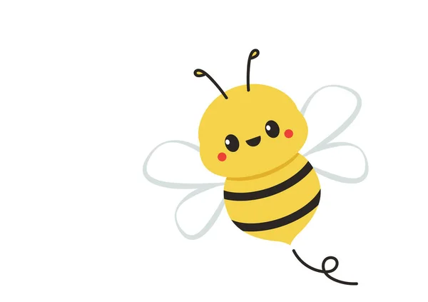 Wektor Pszczół Pszczoła Kreskówka Projekt Postaci Wolne Miejsce Tekst Ślepy — Wektor stockowy