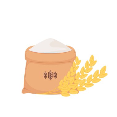 Pirinç çuvalı çizgi film vektörü. pirinç torbası. Sembol. logo tasarımı.