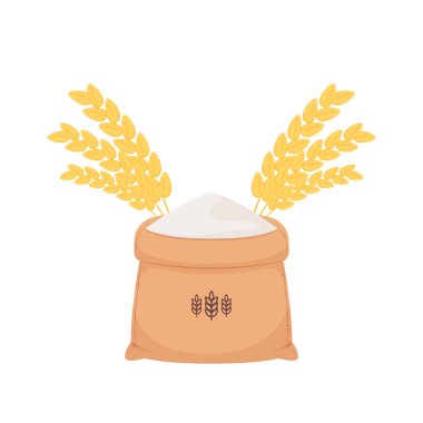 Pirinç çuvalı çizgi film vektörü. pirinç torbası. Sembol. logo tasarımı.