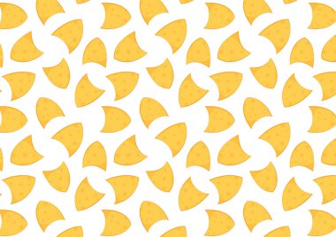 Nacho desenli duvar kağıdı. Beyaz arkaplanda nachos.