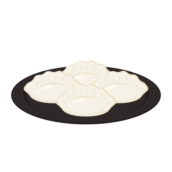 Gyoza vektörü. Gyoza Çin yemeğidir..