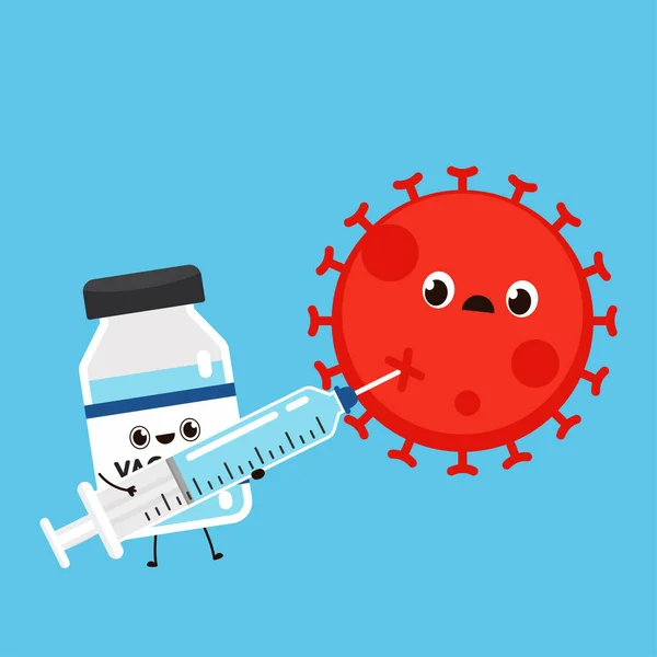 Vakcína Covid Vektor Vakcinační Virus Covid Konstrukce Znaku Lahvičky Vakcíny — Stockový vektor