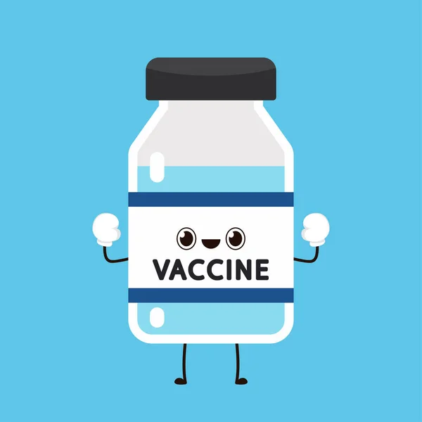 Вакцина Ковид Вакциновый Вирус Ковид Дизайн Персонажей Бутылочной Вакцины — стоковый вектор