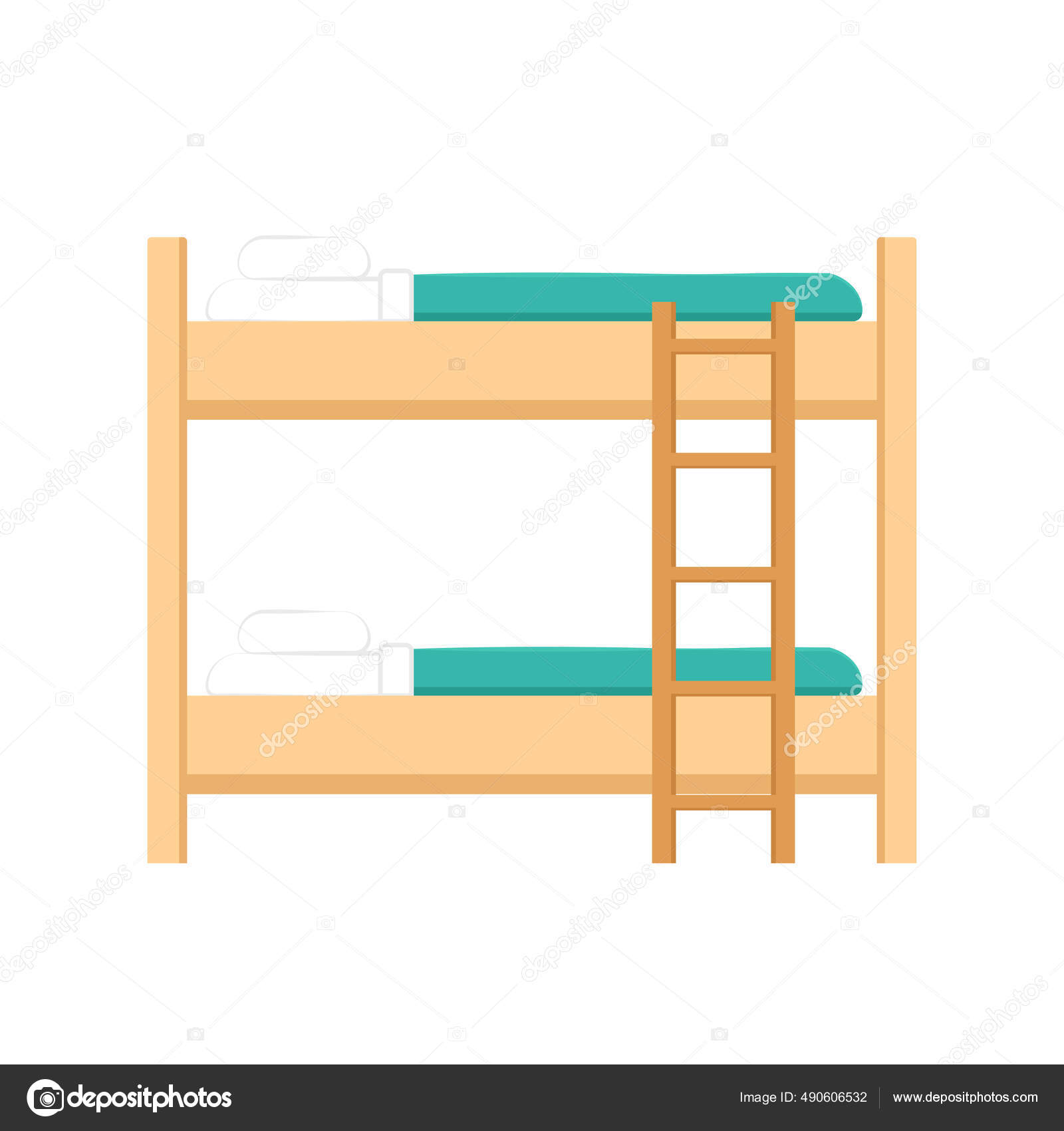 Bunk Bed Vector White, Cartoon Bunk Beds