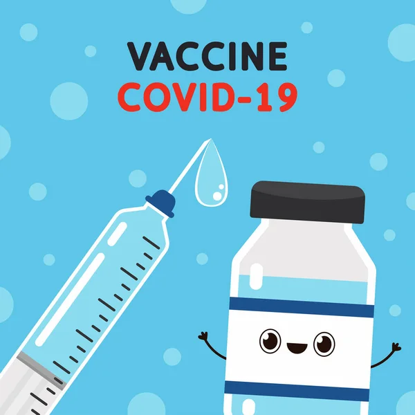 Vacuna Covid Vector Virus Vacuna Covid Diseño Del Carácter Vacuna — Vector de stock