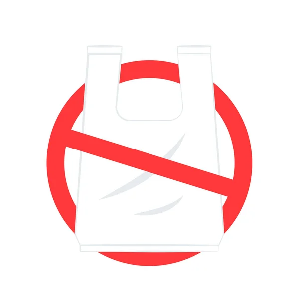 Vector Saco Plástico Não Use Sacos Plástico Sinal — Vetor de Stock