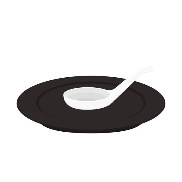 Plate Vector Spoon — 스톡 벡터
