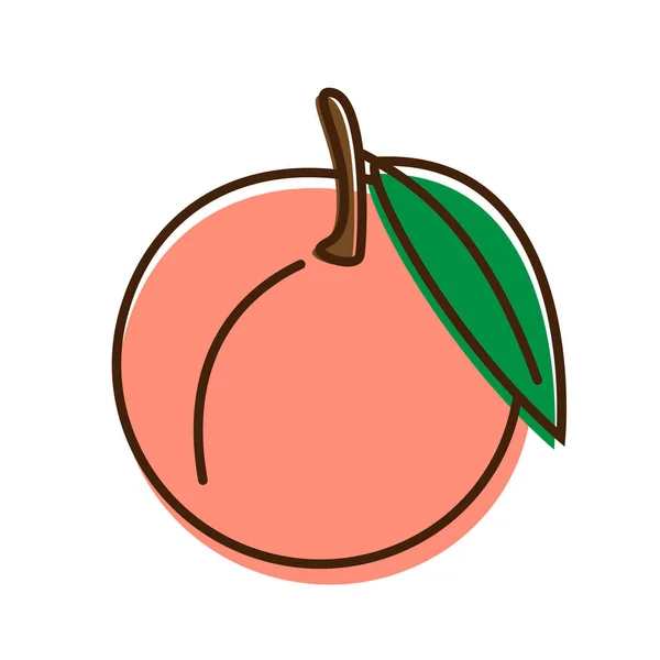 桃のベクトル 桃の心臓ベクター 白を背景に桃 桃のロゴデザイン — ストックベクタ