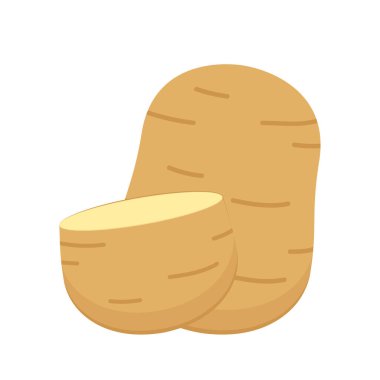 Patates vektörü. Patates vektörü. Beyaz arkaplanda patates.