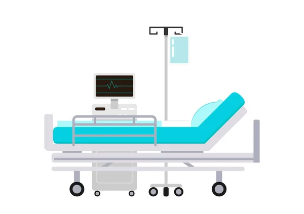 Διάνυσμα Κρεβατιού Κρεβάτι Νοσοκομείου Λευκό Φόντο — Διανυσματικό Αρχείο