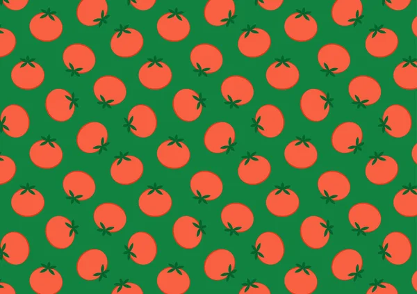 Papel Pintado Patrón Tomate Vector Tomate Tomate Sobre Fondo Verde — Archivo Imágenes Vectoriales