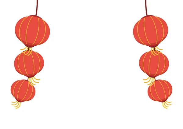 Vector Linterna China Afiche Chino Año Nuevo Espacio Libre Para — Archivo Imágenes Vectoriales