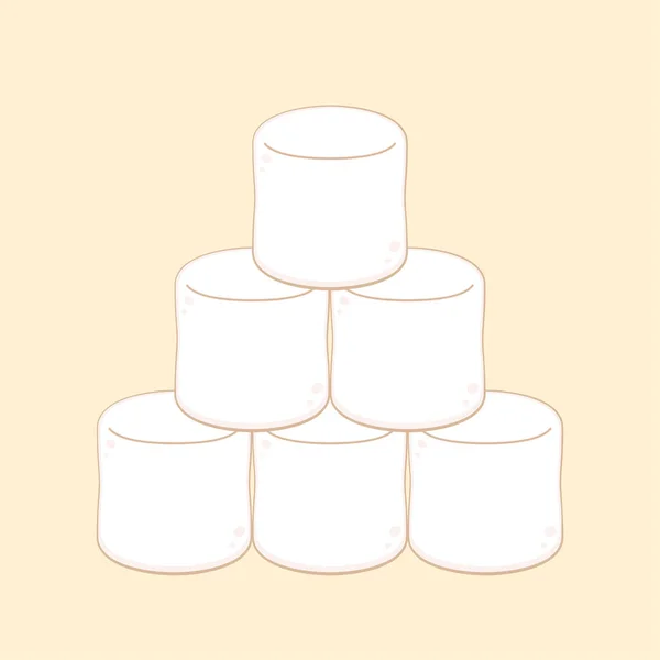 Marshmallow Cartoon Vector Vrije Ruimte Voor Tekst Behang Achtergrond — Stockvector