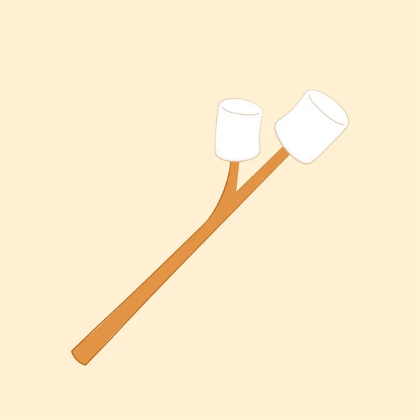 Burned Marshmallows Marshmallow Stick Vector Marshmallow Logo Design — Stock Vector