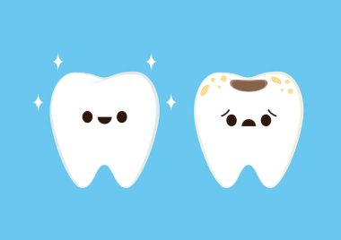 Diş karikatürü vektörü. karakter tasarımı. Kırık dişli çizgi film taşıyıcısı. Diş çürüme vektörü.