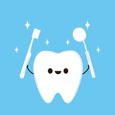 Diş karikatürü vektörü. karakter tasarımı.