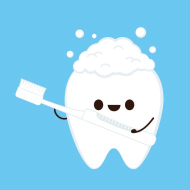 Diş karikatürü vektörü. karakter tasarımı.