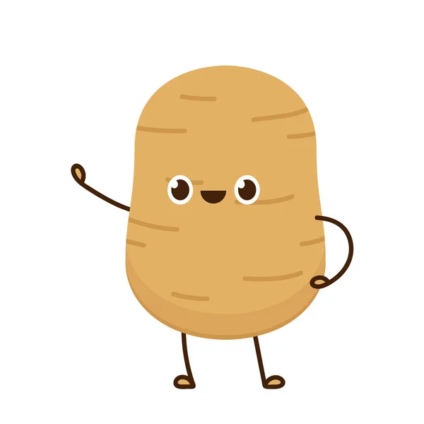 土豆角色的设计 土豆病媒 白色背景的土豆 — 图库矢量图片