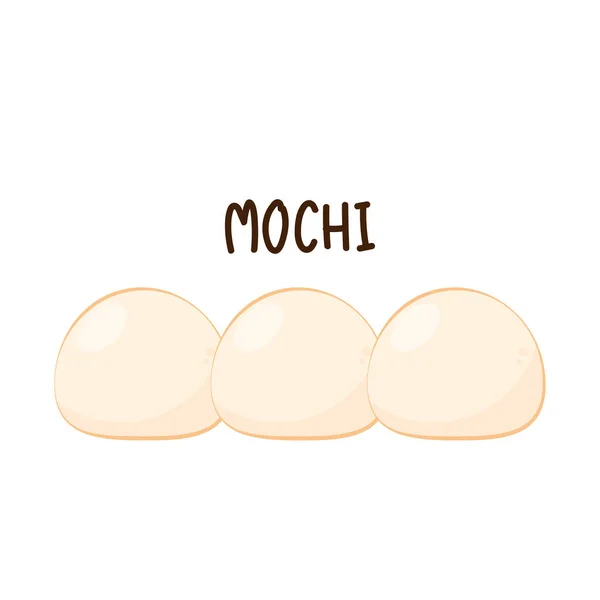 Mochi Vector Mochi Witte Achtergrond Witte Mochi — Stockvector