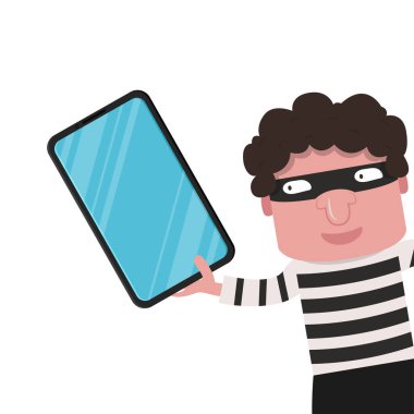 Haydut karakter tasarımı. Beyaz arkaplanda haydut.