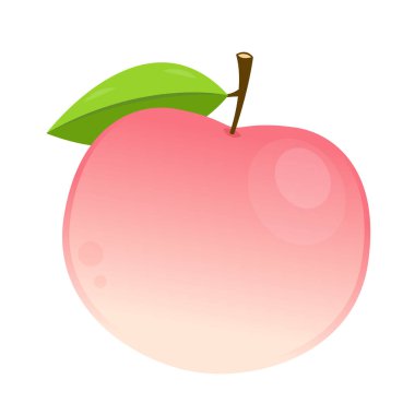 Şeftali vektörü. Şeftali kalp vektörü. Şeftali beyaz arka planda. Şeftali logosu tasarımı.