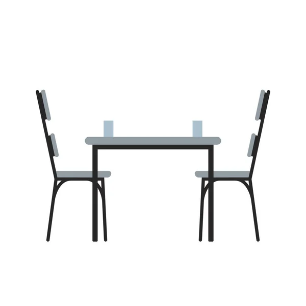 Chaise Vecteur Table Signe Distance Sociale — Image vectorielle