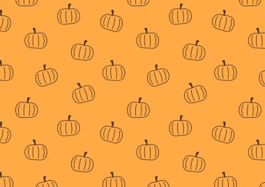 Kabak desenli duvar kağıdı. Balkabağı sembolü vektörü. Balkabağı simgesi.