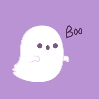 Tatlı hayalet karikatür vektörü. Hayalet karakter tasarımı.