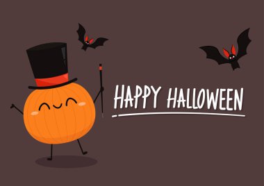 Balkabağı çizgi film vektörü. Cadılar Bayramı vektör geçmişi. Kabak surat..