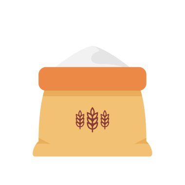 Pirinç çuvalı çizgi film vektörü. pirinç torbası. Sembol. logo tasarımı.