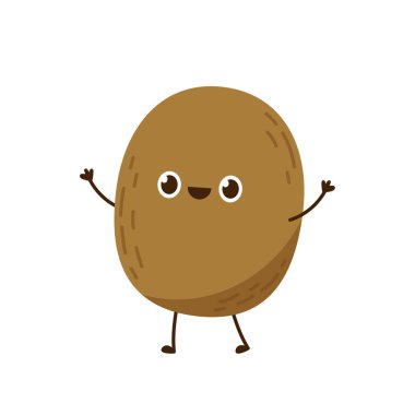 Kivi karakter tasarımı. Beyaz arka planda Kivi. Kivi vektörü.