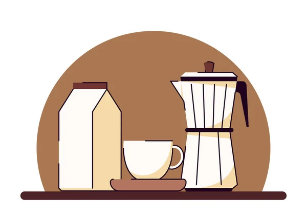 Americano Kaffee Vektor Kaffeetasse Und Kaffeebecher Auf Weißem Hintergrund — Stockvektor