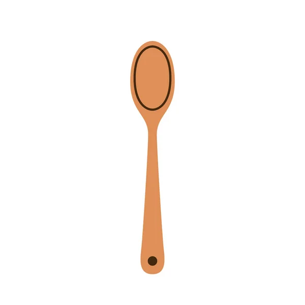 Spoon Vector Wood Spoon White Background — Stock Vector