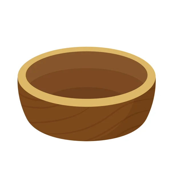 Brown Bowl Cuenco Sobre Fondo Blanco Vector Bowl — Vector de stock