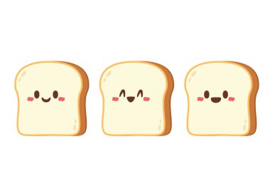 Sevimli bir kadeh kaldırma. Vektör çizgi film karakteri çizim simgesi tasarımı. Beyaz arka planda izole edilmiş. Ekmek karakter tasarımı.