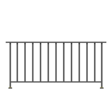 Tırabzan vektörü. Parmaklıklar beyaz arkaplanda izole edildi.