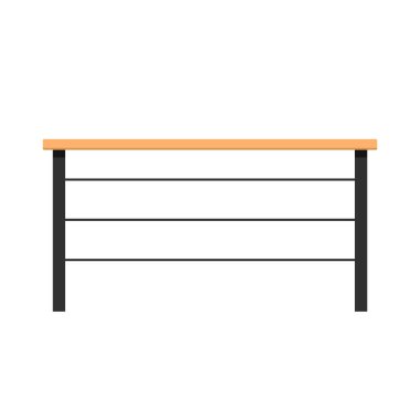 Tırabzan vektörü. Korkuluk balkonu izole edildi. Beyaz arkaplanda parmaklıklar.