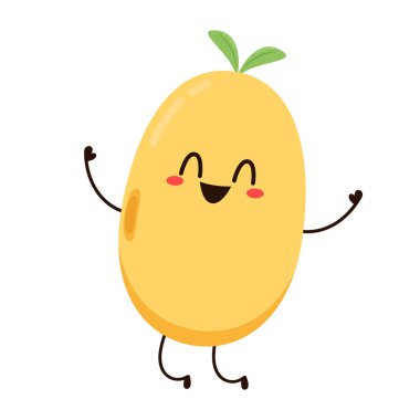 Soya fasulyesi vektörü. Soya fasulyesi karakter tasarımı.